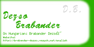 dezso brabander business card